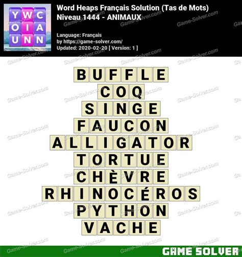 wordalot 1444|Solution Wordalot Niveau 1444 .